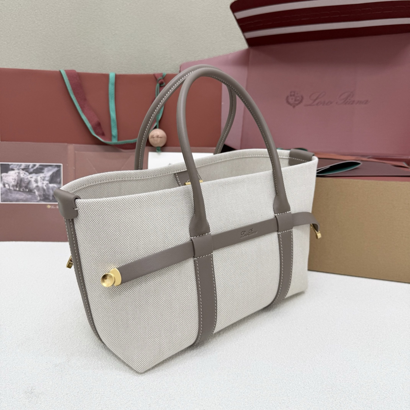 L0r0 P1ana small ghiera shopper 28x19x12cm