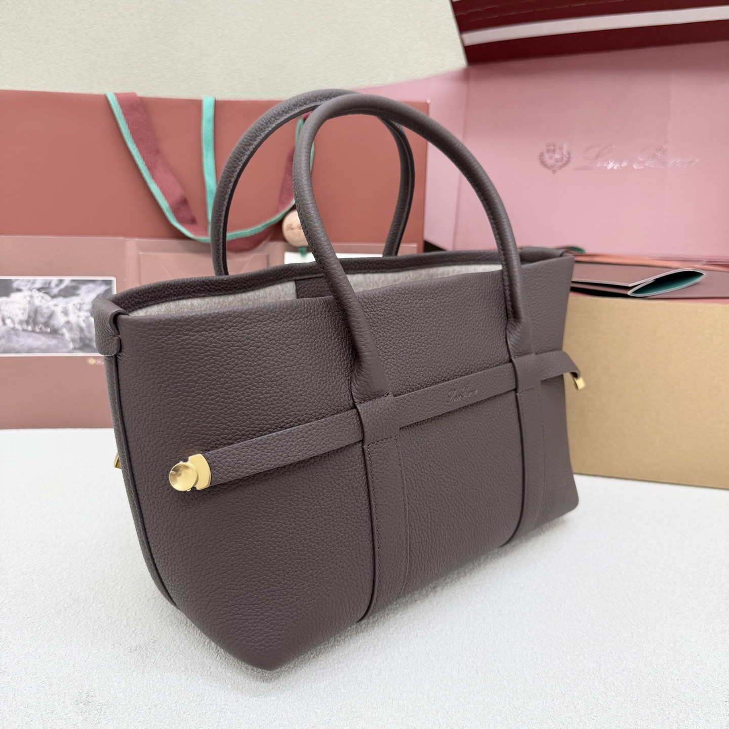 L0r0 P1ana small ghiera shopper 28x19x12cm