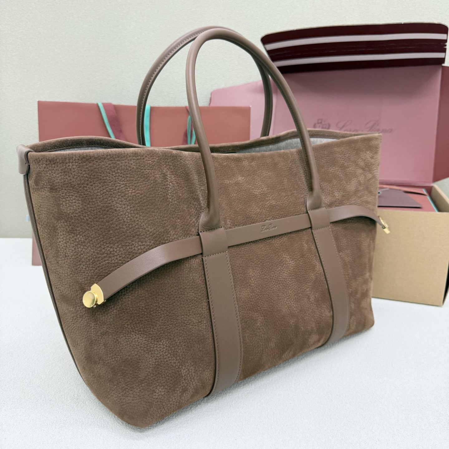L0r0 P1ana large ghiera shopper 40x26x18cm