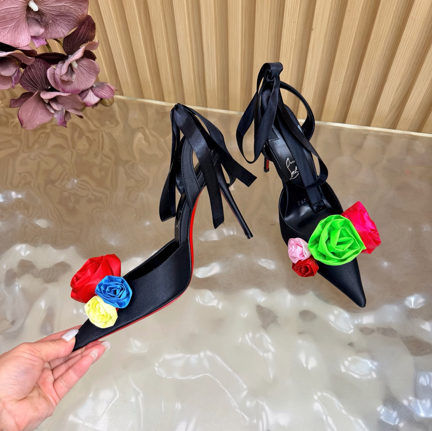 UA Chr1st1an Louboutin Mere Lachaise Lace Up 10.5cm Heel