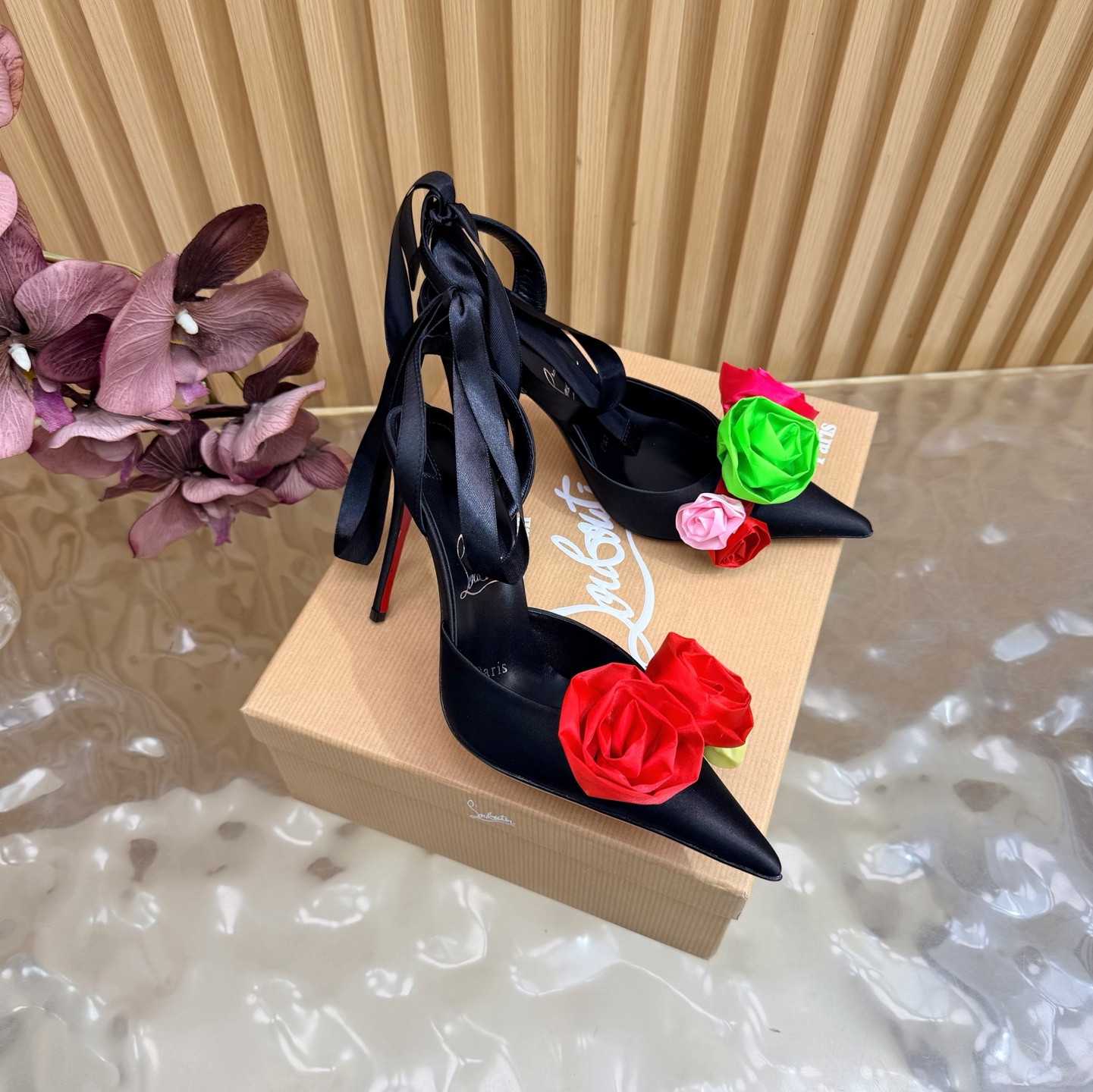 UA Chr1st1an Louboutin Mere Lachaise Lace Up 10.5cm Heel