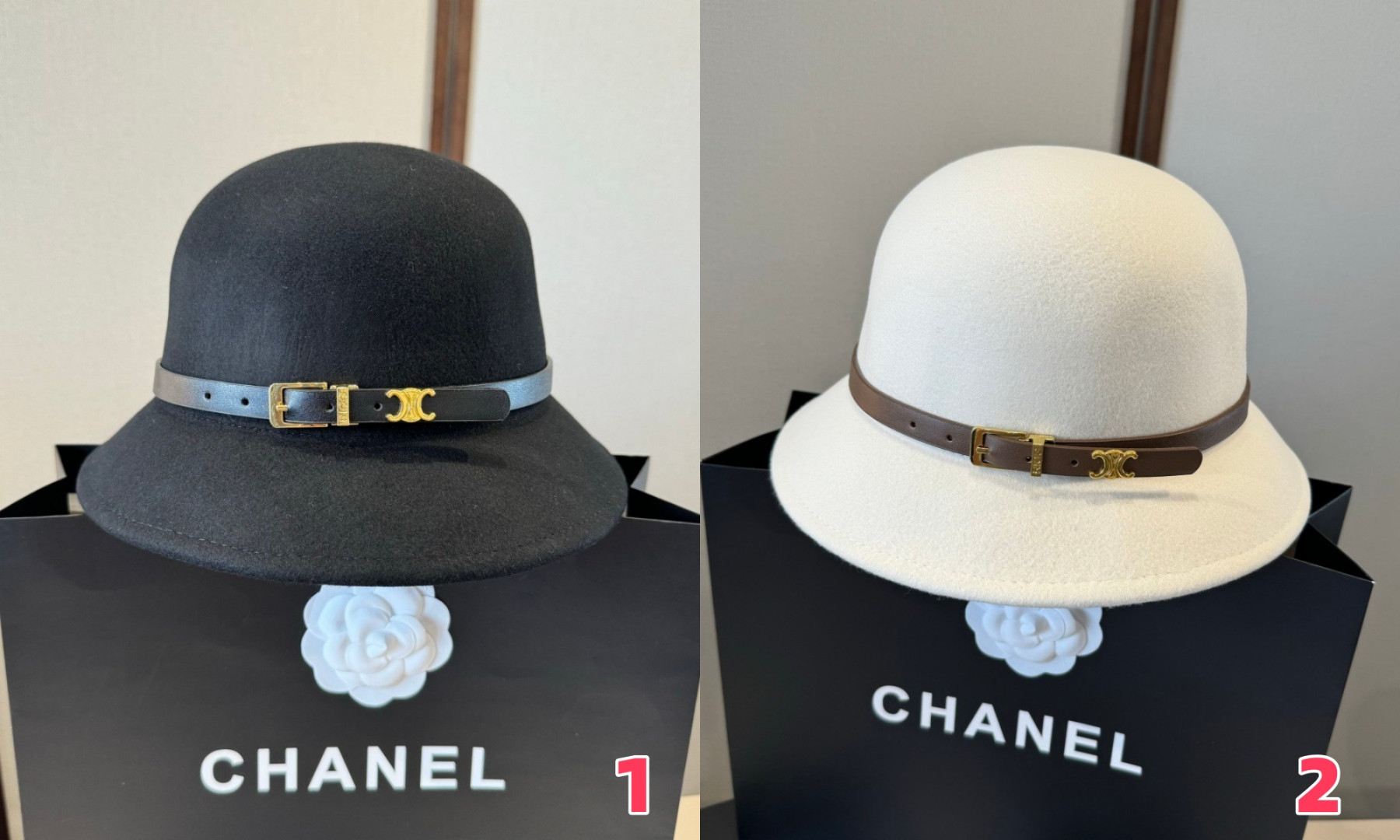 Celine Bucket Hat 100% Wool 57cm Head Circumference